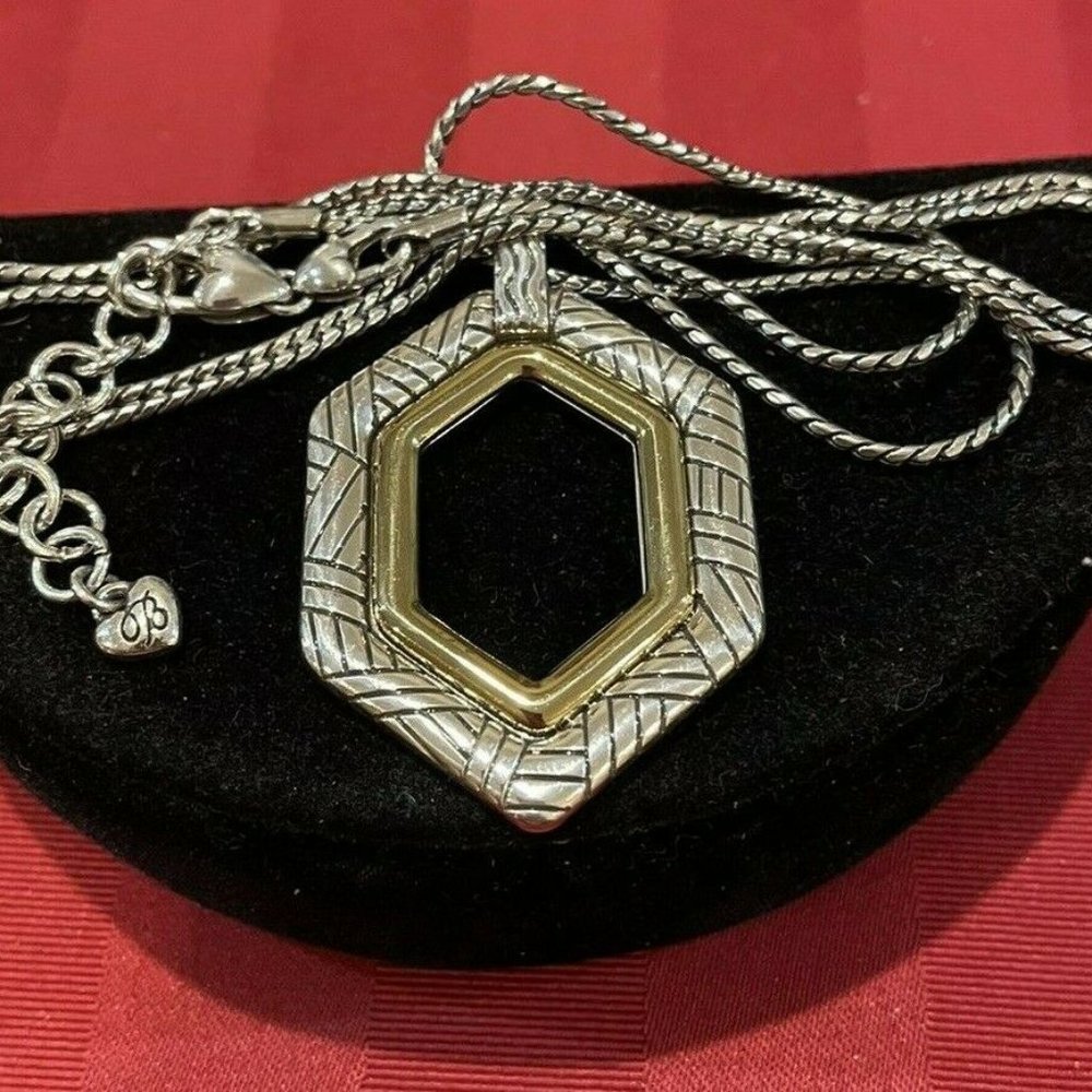 Brighton Geometric Hexagon Gold/Silver Necklace